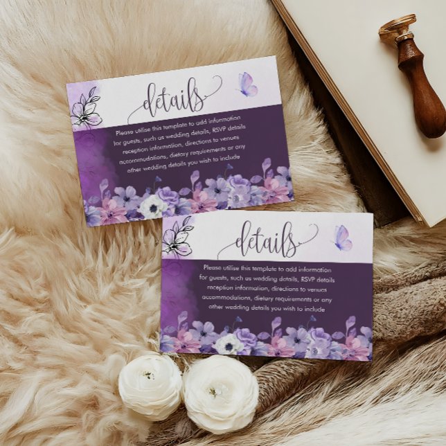 Lavender Floral Wedding Details Insert (Von Creator hochgeladen)