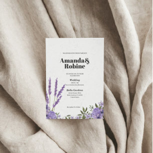 Lavender Floral Wedding Einladung