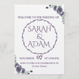 Lavender Floral Wedding Invitation Einladung