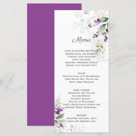 Lavender Floral Wedding Menu Menükarte