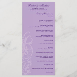 Lavender Floral Wedding Program Programm
