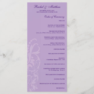 Lavender Floral Wedding Program Programm