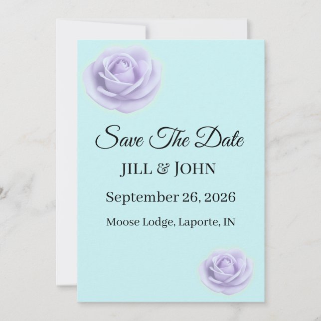 Lavender Floral Wedding Save The Date (Vorderseite)