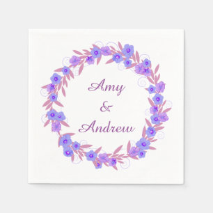 Lavender Floral Wreath Wedding Serviette