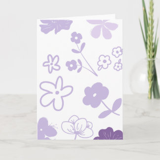 Lavender Florals on White Background Karte