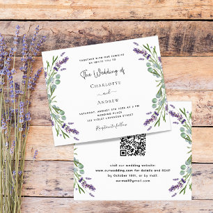 Lavender florals QR UAWG Budget Einladung Hochzeit