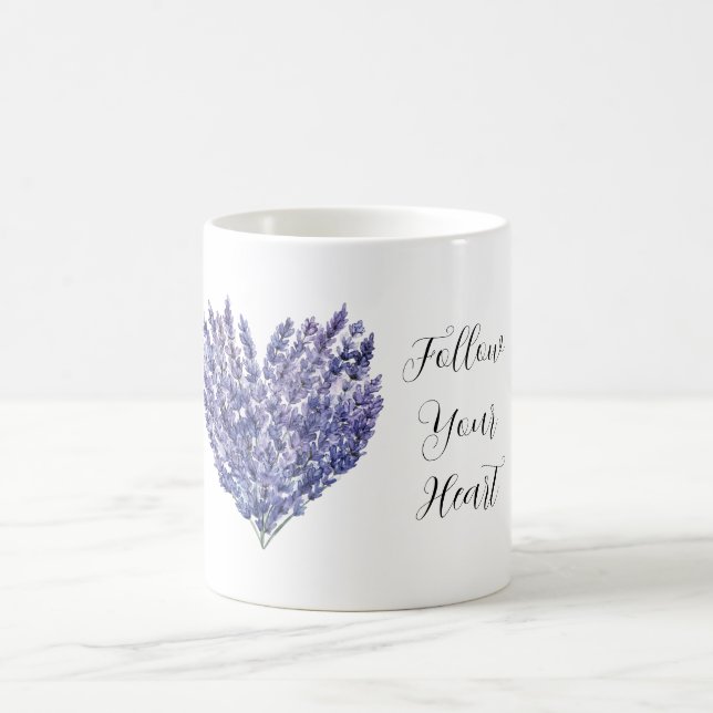 Lavender Flowers Heart Kaffeetasse (Mittel)