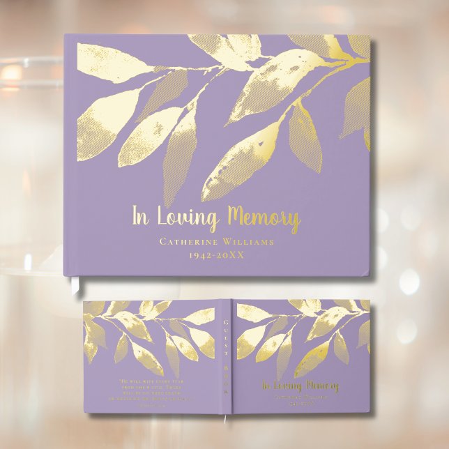 Lavender Foil Beerdigung Gästebuch in Love Memory (Von Creator hochgeladen)