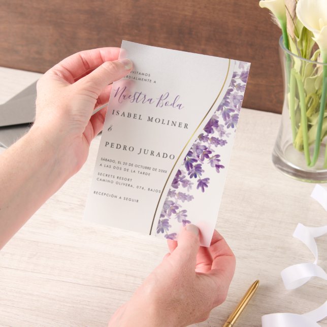 Lavender Foliage Nuestra Boda Spanish Wedding (Handgehalten)