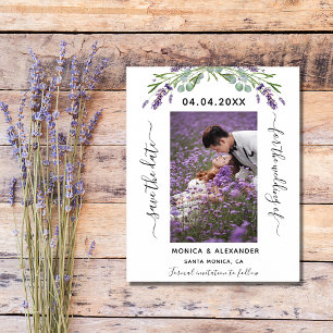 Lavender Foto Hochzeit Speichern Sie das Datum