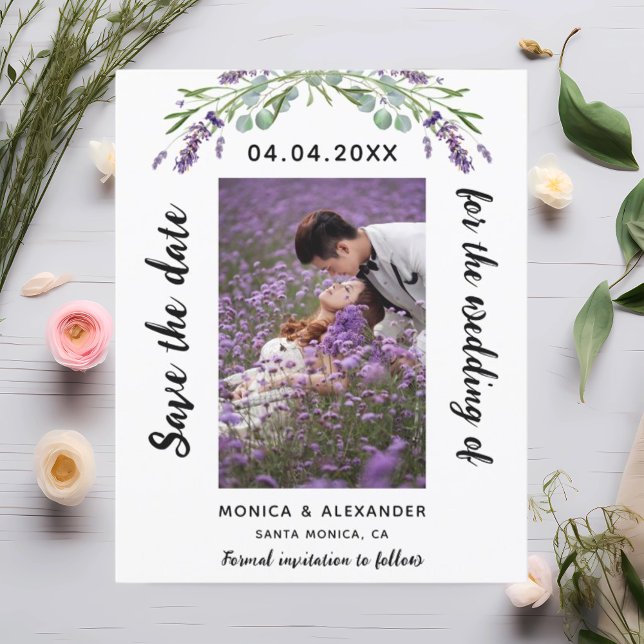 Lavender Foto Hochzeit Speichern Sie die Datumskar (Von Creator hochgeladen)