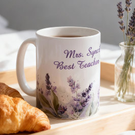 Lavender Frühling Floral Beste Lehrerin Wertschätz Kaffeetasse