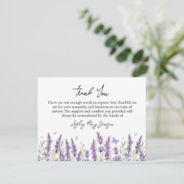 Lavender Funeral Thank You Card Bereavement Dankeskarte