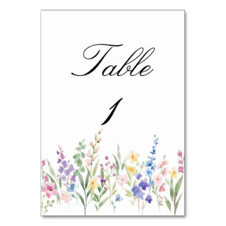 Lavender Garden Romantic Watercolor Floral Wedding Tischnummer