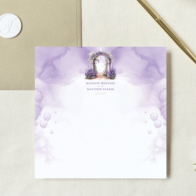 Lavender Garden Wedding Custom Mitteilungskarte (Von Creator hochgeladen)