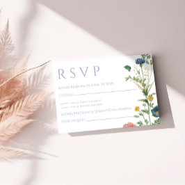 Lavender Garden Wedding RSVP Card Karte