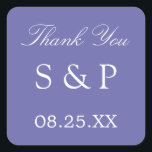 Lavender Gastgeschenk Hochzeit Danke, Aufkleber<br><div class="desc">Lavender Gastgeschenk Hochzeit Vielen Dank Sticker,  bitte personalisieren Sie mit den Initialen des Paares und das Datum der Hochzeit,  mit der Online-Personalisierung Vorlage vor der Bestellung.</div>