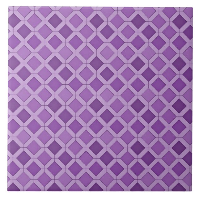 Lavender Geometric Pattern Fliese (Vorderseite)