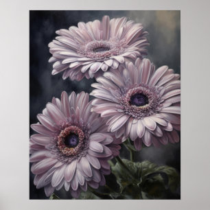 Lavender Gerbera Daisy Blume Art Print Poster