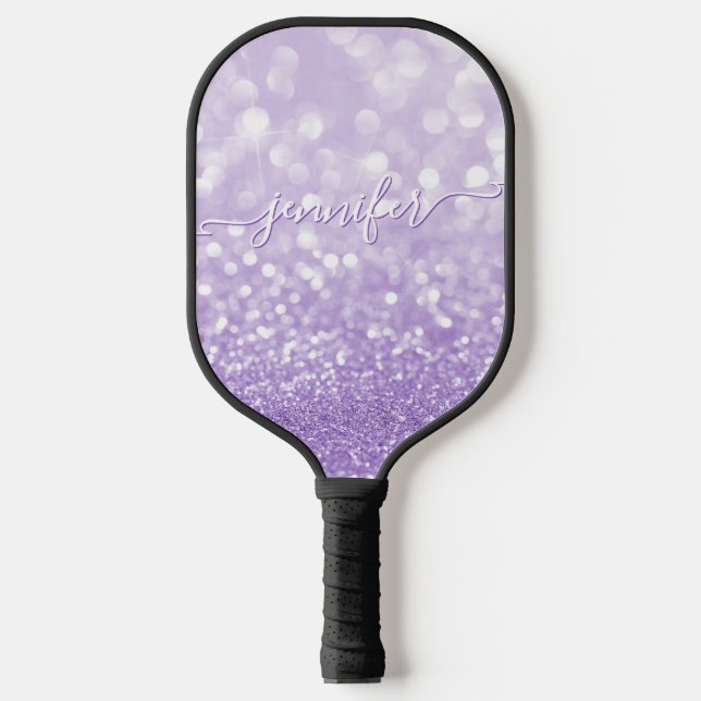 Lavender Glitzer Pickleball Schläger (Vorderseite)