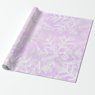 Lavender Glitzer Weihnachten Urlaub Snowflakes Fre Geschenkpapier