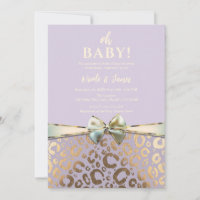 Lavender Gold Cream Glam Leopard Print Baby Dusche