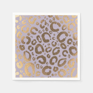 Lavender Gold Cream Glam Leopard Print Baby Dusche Serviette