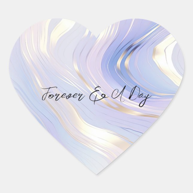 Lavender Gold Glam Wedding Herz-Aufkleber (Vorderseite)