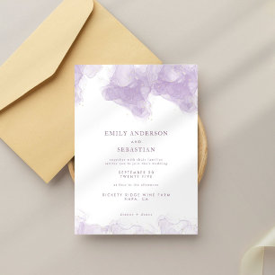 Lavender Gold Ink Elegante Hochzeit Einladung