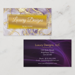 Lavender Gold Marmor Hintergrundfarbe Visitenkarte