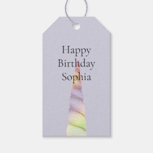 Lavender Gold Pink Lila Einhorn Geburtstag Geschenkanhänger