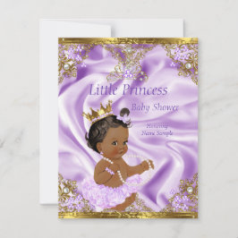 Lavender Gold Princess Baby Dusche Ethnic Girl Einladung