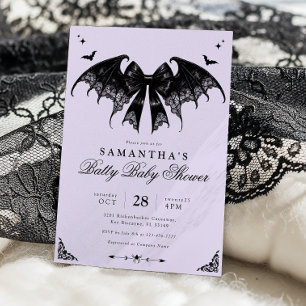 Lavender Gothic Baby Dusche Einladung