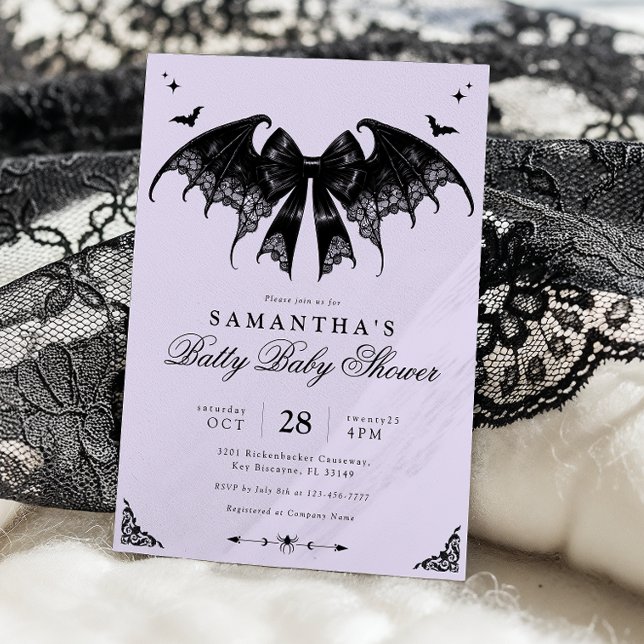 Lavender Gothic Baby Dusche Einladung (Von Creator hochgeladen)