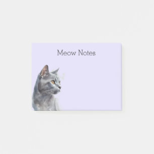 Lavender Gray Kitty Cat Post-it Klebezettel
