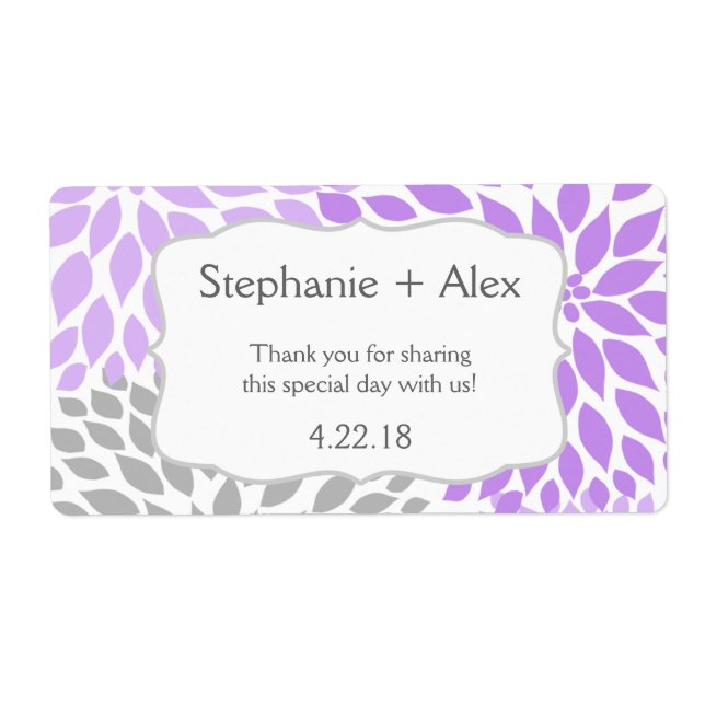 Lavender & Gray Mum Water Flasche - passen Sie sie (Vorne)