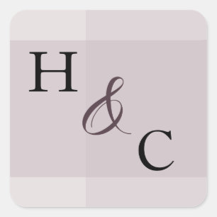 Lavender Gray Neutral Minimalistisch Wedding Stick Quadratischer Aufkleber