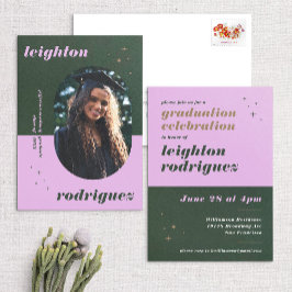 Lavender & Green Foto Grad Einladung & Ankündigung