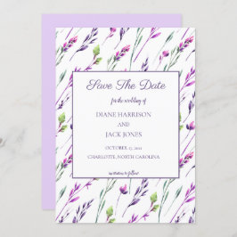 Lavender & Green Watercolor Save the Date Hochzeit Einladung