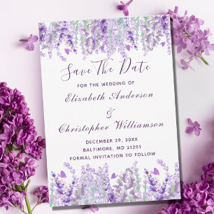 Lavender Greenery Floral Wasserfarbene Save The Date