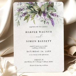 Lavender Greenery Moderne Lila Hochzeitseinladung Einladung