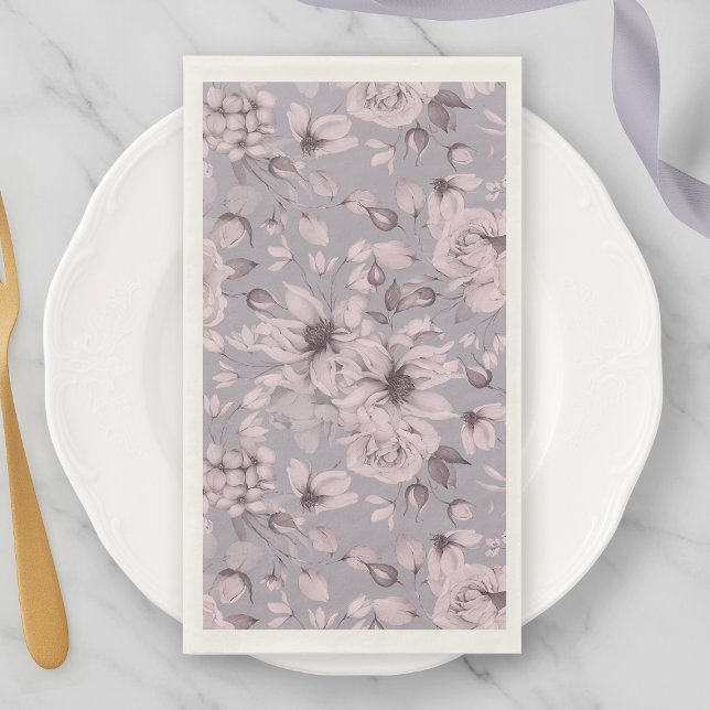Lavender Grey Floral  Serviette (Von Creator hochgeladen)