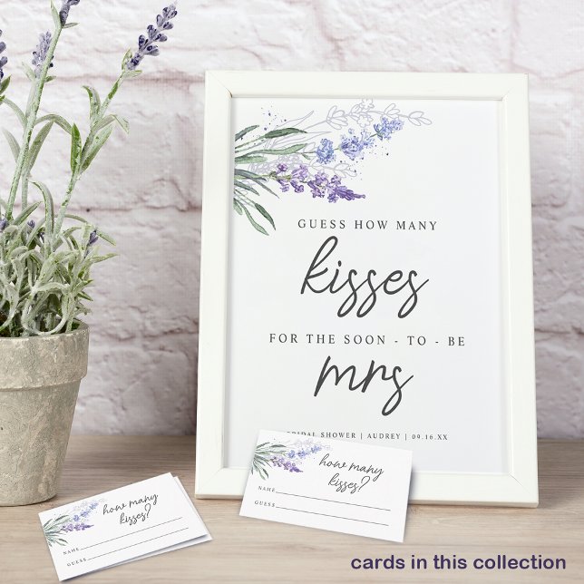 Lavender Guess Wie viele Kisses Brautparty Sign (Von Creator hochgeladen)