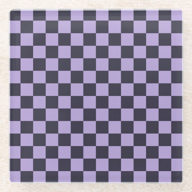 Lavender haze checkerboard pattern glasuntersetzer (Vorderseite)
