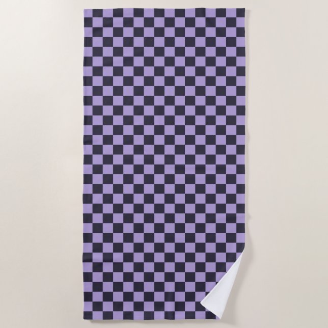 Lavender haze checkerboard pattern strandtuch (Vorderseite)