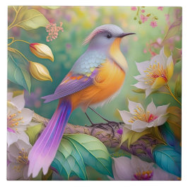 Lavender Headed Orange Breastase Fantasy Bird Fliese