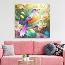 Lavender Headed Orange Breastase Fantasy Bird Leinwanddruck
