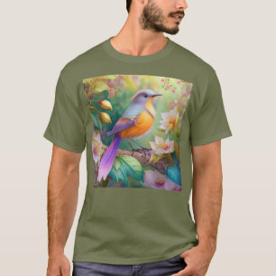 Lavender Headed Orange Breastase Fantasy Bird T-Shirt