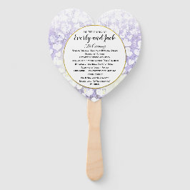 Lavender Heart Leaf Tree Wedding Program Fächer