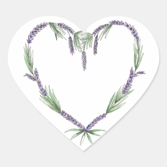 Lavender Heart Wedding Stickers (Vorderseite)